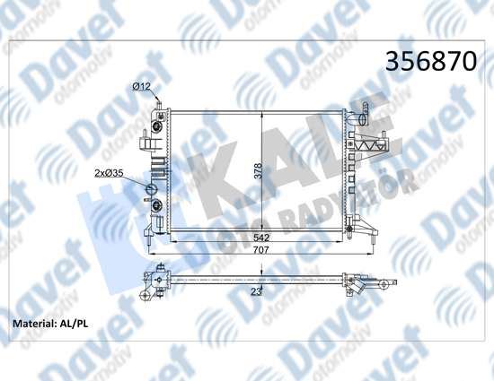 MAHLE-CR390000S (Behr) Su Radyatoru Corsa C Tigra 1.4 1.6  2000-2010 Klimali  (A/T  Otomatik  Sanziman )